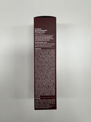 numbuzin No.4 Cream | Full-Nutrient Firming Cream | Skin Elasticity, Wrinkle Care, Anti-aging, Deeply Nourishing, Hydration | Red Ginseng, Panthenol, Niacinamide, Bifida | 2.02 fl. oz
