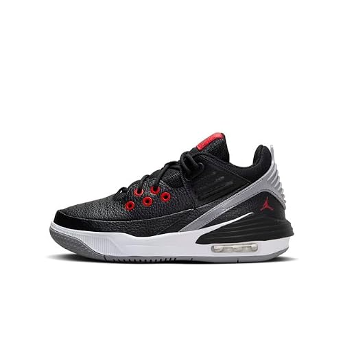 NIKE Jordan Max Aura 5 GS Great School Trainers Zapatillas de deporte de moda, Negro White Cement Grey University Red, 39 EU
