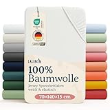 Laleni Jersey Spannbettlaken 70x140 cm Babybett - Oeko-TEX zertifiziertes Bettlaken 70x140 Kinderbett - Spannbettlaken 70x140 Baby aus 100% Baumwolle - Spannbettlaken 70x140 Baby in Ivory