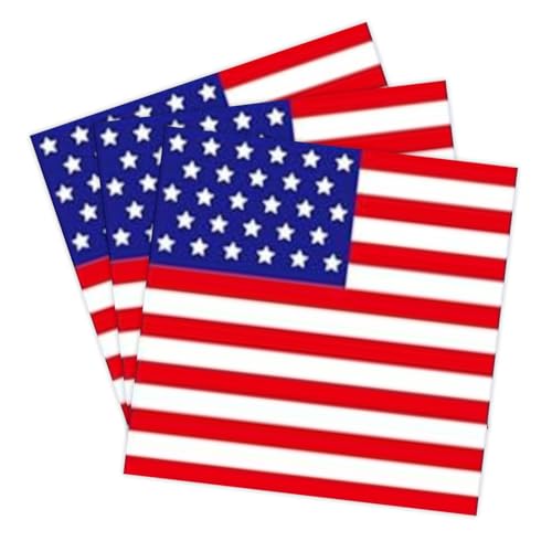 Image of 20pcs American Flag Napkins Paper, USA Independence Day Decorations Table Serviettes 2-Layer Red White Blue Star Stripe Paper Napkins 4th of July American Party Tablewear Supplies, 33 * 33cm
