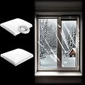 2 Sets Window Insulator Kit Strength Heavy Duty Insulating Film for Patio Door Weatherproofing Window Insulation Film with Double Faced Adhesive Tape for Heat and Cold Winter, 84 Inch x 118 Inch