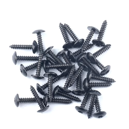 Blechschrauben Selbstschneidende Schrauben Torx, 60 Stk Holzschrauben, Flachkopfschrauben, Flachkop Torx Karosserieschrauben, schwarz Bohrschrauben für Holz Möbel Schrauben - M3,9x25mm