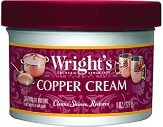 Wright's Copper and Brass Cream Cleaner - 8 Ounce - Gently Cleans and Removes Tarnish Without Scratching