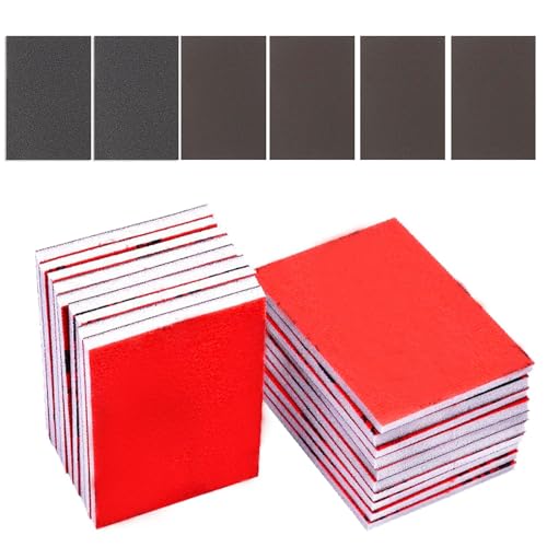 Apalie Lot de 18 éponges de ponçage Grain 320-2500, tampons en Mousse Souple pour modélisme, cloison sèche, métal, Bois, Meubles
