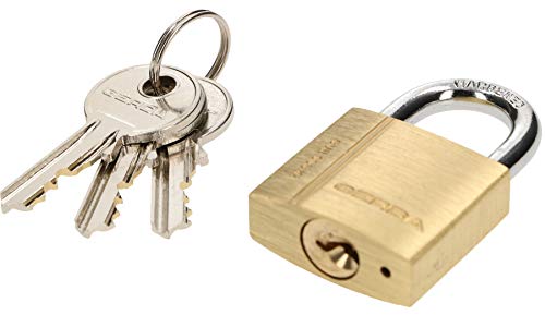 KOTARBAU® Messing-Vorhangschloss 30 mm Universalschloss mit verlängertem Bügel Vorhängeschloss Bügelschloss Einbruchsicherung Gehärtetes Massivschloss
