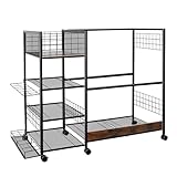 Golf Bag Stand, Golf Bag Organizer with Wheels, Premium Storage Rack for 2 Golf Bags, Golf Storage Organizer for Garage, Sports Equipment Organize, Golf Club Holder and Accessories for Golf Equipment