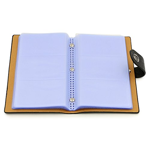 LOYMR 300 Cards PU Leather Business Name Card Books Office Business Card Holder Credit Cards Organizer Black - Thumbnail 5