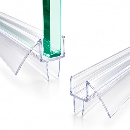 Élivéa 39" Shower Door Bottom Seal Strip – Shower Door Seal Strip for 3/8" (10mm) Glass, Ultra Clear Polycarbonate Frameless Shower Door Sweep, 2-Pack Leak & Draft Guard by Élivéa - Used condition - CA$25.93
