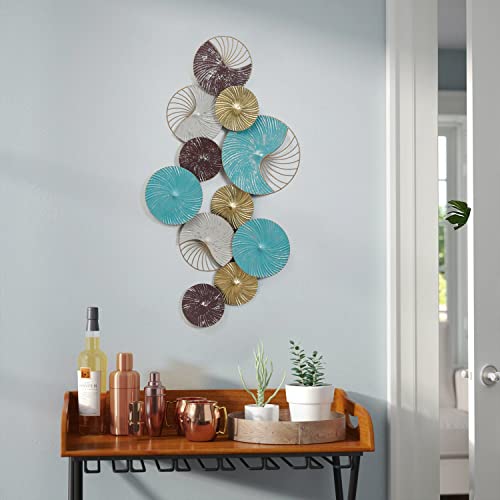Asense 36 Inch Metal Wall Hanging Art Decor Circle Wall Art Sculpture Home Decoration Accents For Living Room Bedroom Farm House Cottage Home Office #TOP2