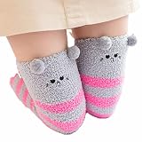 UKKO Medias para Liguero Chica Animal Modelado Calcetines De Rodilla Rayado Lindo Encantador Kawaii Acogedor Muslo Largo Calcetines Alto Compresión Invierno Calcetines-Happy Mouse