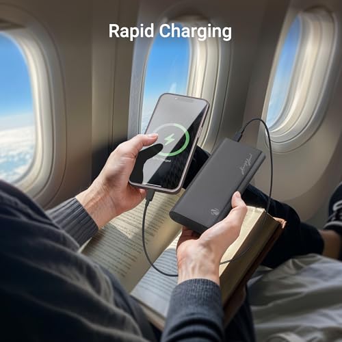 Image of ZEBRONICS 20000 mAh Power Bank, 35W Fast Charging PD3.0, Output (2 Type C & 1 USB), for iPhone, Android, Tablets & Other Devices, Slim Metal Body, Flight Friendly, Type C Cable (EnergiPOD 20R1, Grey)