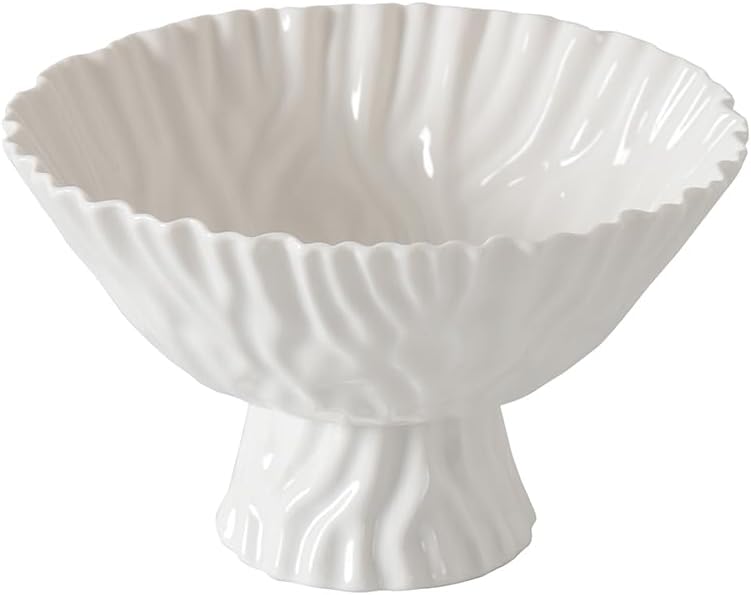 Pampa Bay Mascali Bianca, Medium Footed Bowl, 8.5" D x 5.25"
