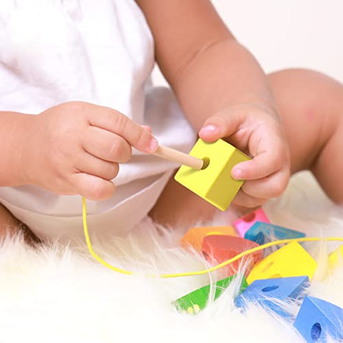 image for BOHS Caterpillar Lacing Blocks - Threading & Stacking - Toddler Learn 