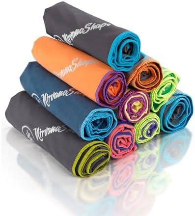 NirvanaShape ® Microfibre Towel | 14 Colours | 8 Sizes | Quick-Drying, Light, Absorbent | Travel Towel/Beach Towel | Ideal for Fitness, Outdoors, Beach, Camping, Yoga, Saunas