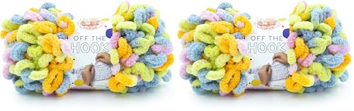 Image of Lion Brand Yarn Off The Hook Yarn for Knitting and Crocheting, Mamba, 2 Pack