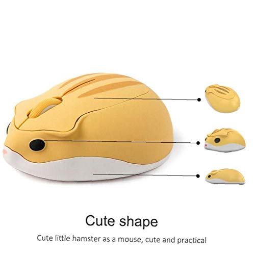 BYFRI Wireless Optical Mouse Cute Cartoon Hamster