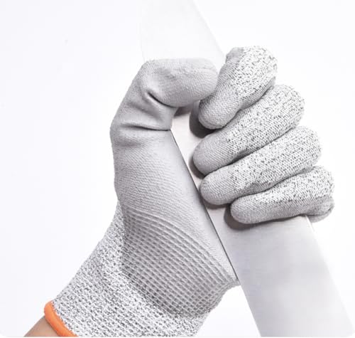 Edward Tools Cut Resistant Gloves – Level A3 Safety Gloves, 13-Gauge HPPE & Glass Fiber Liner, PU Grip, Breathable, Lightweight – For Construction, Metal Work, Woodworking, Kitchen Prep (Large 10”)