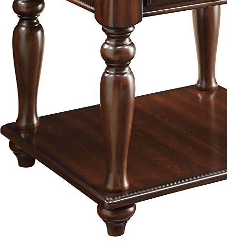 Benjara Benzara Wooden End Table With Drawer, Brown, #TOP3