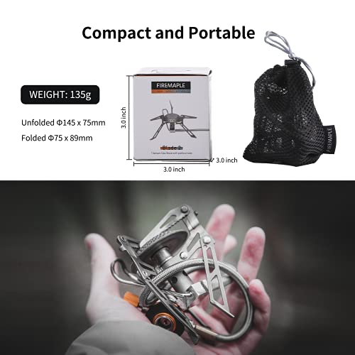 Fire-Maple Blade 2 Portable Propane Camping and Backpacking Stove Ultra Light | Titanium Hiking Stoves with pre-heat tube | Mini Portable Isobutane - Thumbnail 2