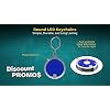 DISCOUNT PROMOS 10 Round LED Keychains - Battery included, Plastic - Blue