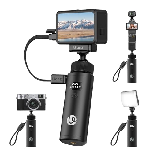 Ulanzi MA94 �o�b�e���[�O���b�v ���o�C���o�b�e���[ 5000mAh 360°�p�x���� LED�c�ʕ\�� 18W PD�}���[�d 1/4�l�W�Ή� �����P�[�u���t�� GoPro hero13/12/11 Insta360 X5/X4/X3 DJI Os