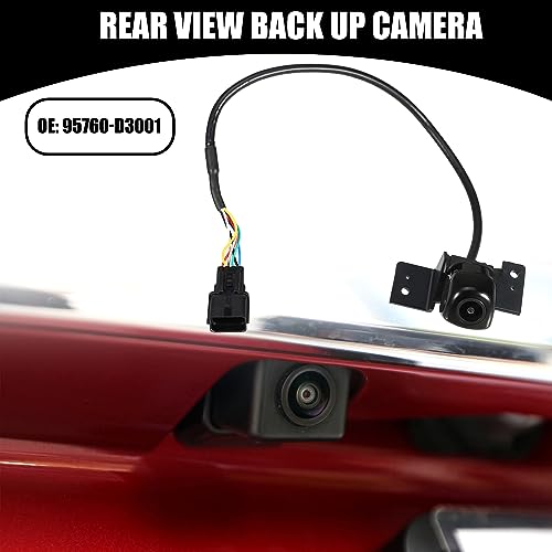 Image of Rear View Back Up Camera No.95760-D3001 - Car Rear Park Assist Reverse Camera - for Hyundai Tucson 2016-2018 Plastic Black - 1 Pc