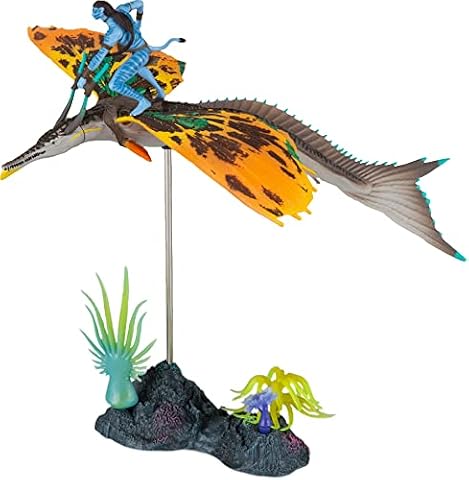 McFarlane Zabawki, awatar Disneya, World of Pandora Skimwing i Jake Sully Avatar, zestaw figurek kolekcjonerskich zabawek Disneya - wiek 8+