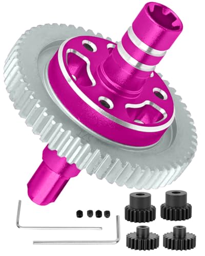 hopsupRC 57T with 20T/21T Pinions Spur Gear Slipper Clutch (0.8) Pitch Gear Differential Upgrades Part for 1/10 Senton Granite Vorteks Big Rock 3S BLX,Kraton Outcast 4S BLX,1/8 Typhon 3S BLX.Pink