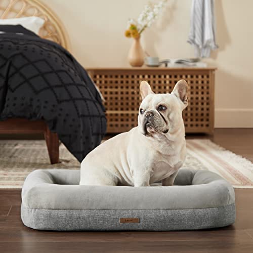 Lesure Memory Foam Dog Beds For Medium Dogs - Orthopedic Dog Bed Washable Made With Certipur-Us® Certified Foam, Bolster Pet Bed With Removable Washable Cover And Waterproof Lining, Grey #TOP4