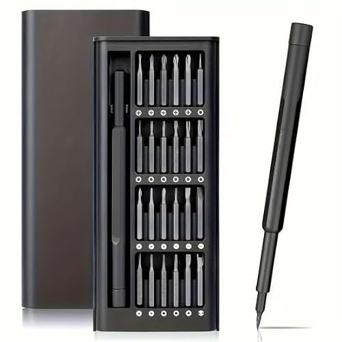 Right Gear 25 in 1 Small Mini Magnetic Precision Screwdriver Bits Set, Eyeglasses, Computer, Electronic, Watch Repair Kit with Phillips and Star Tiny Screw Driver Home Kit (Plastic Pen)