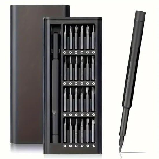Image of Peace Tech 25 in 1 Small Mini Magnetic Precision Screwdriver Bits Set, Eyeglasses, Computer, Electronic, Watch Repair Kit with Phillips and Star Tiny Screw Driver Home Kit (Plastic Pen)