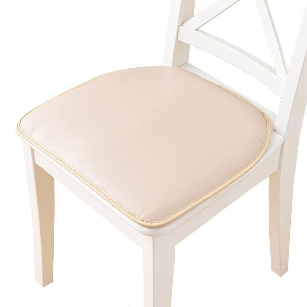 Coussin repas U antidérapant et imperméable en simili-cuir beige pour assise de chaise