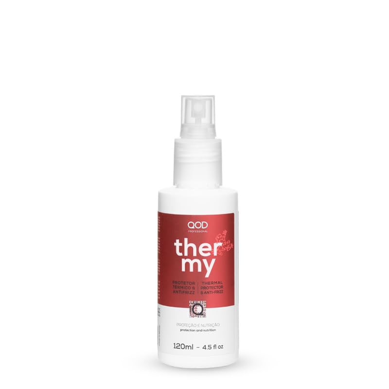 QoD PRO Thermy Spray Heat Protector, Thermal Protection & Anti-Frizz with Panthenol & Tamarind – All Hair Types, 4.05 oz (120 ml)