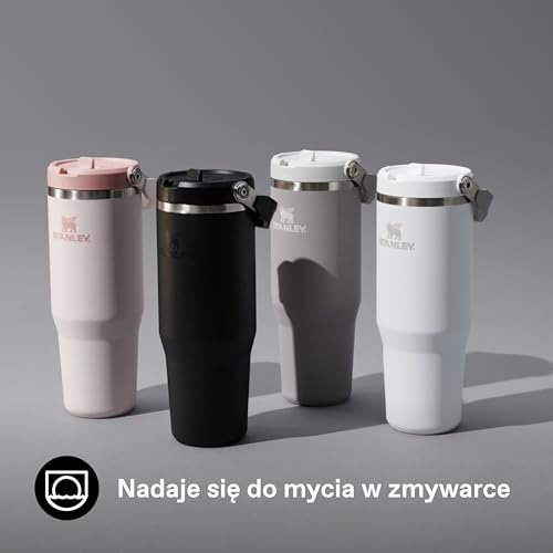 Stanley 1913 IceFlow Flip Straw Butelka na Wodę With Straw 0.89L - Utrzymuje zimno przez ponad 12 godzin - Szczelna - Butelka na wodę ze stali nierdzewnej - Black 2.0