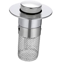 Bathroom Sink Plug OD 2.4", ID 1.2" Push Type Bounce Core Drain Filter Basin Stopper for Bathroom Sink Drain Strainer for Clogging Prevention