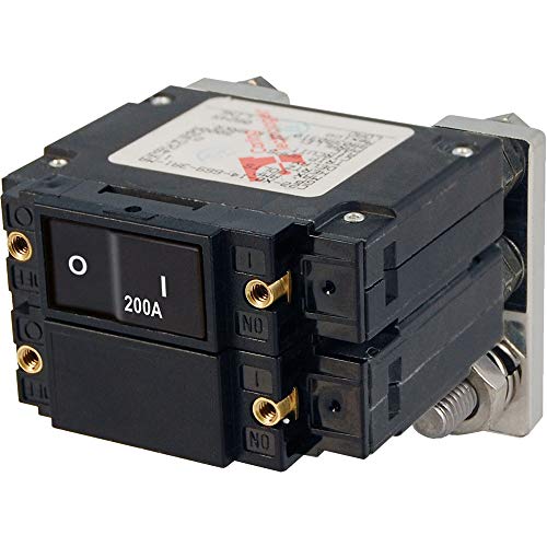 Blue Sea Systems C-Series Flat Rocker Double Pole 200A Circuit Breaker