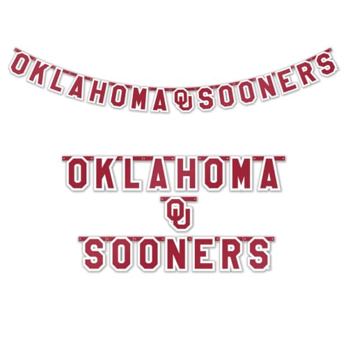 Desert Cactus University of Oklahoma OU Sooners Party Banner Cardstock (A) | Officially Licensed Bunting with Metal Buckles Party Decorations Supplies Game Day Tailgate Graduation Bed Party