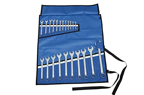 23 Pocket Wrench Roll Up Pouch, Tool Organizer Bag, Must For Stanley Craftsman, Easy Grip, Handcrafted, Portable Storage, Pvc Laminated Waterproof Ballistic Polyester Oxford Canvas - Blue, 23P02 #TOP4