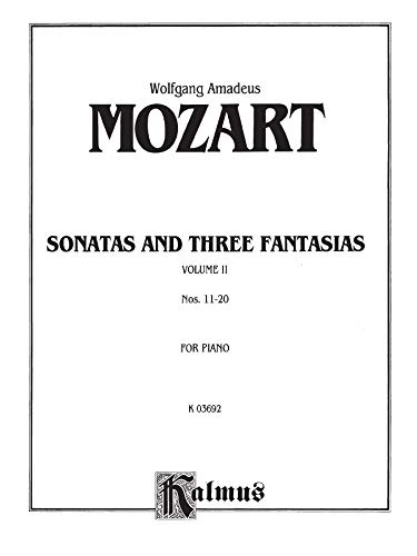 Sonatas And Three Fantasias, Vol 2: Nos. 11-20 (Kalmus Edition, Vol 2) #TOP2