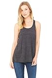 Bella+Canvas Women's Flowy Racer Back Light Tank Top, Small, Black Slub