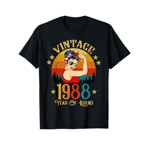 Regalo de cumpleaños 35 años para mujeres retro vintage 1988 Camiseta
