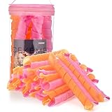 40pcs Heatless Hair Curlers for Long Hair, 22inch/55cm No Heat Curlers with Styling Hooks, Spiral Hair Rollers Magic Curls for Women Kids