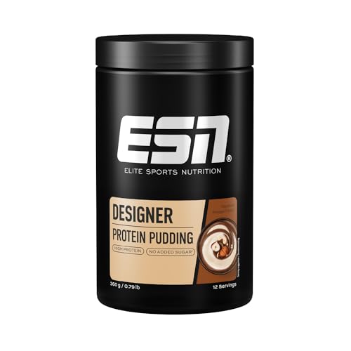 ESN Designer Protein Pudding, Hazelnut Nougat Flavor, 360 g, Pudding-Pulver zum Anrühren, bis zu 23 g Protein pro Portion - made in Germany