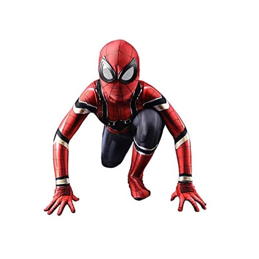LGYCB Järn Spindelmannen kostym bodysuit, halloween-spel anime rollspel sammanfogade tights overall, superhero film fans kläder zentai dräkt, barn XS (110 cm) – röd