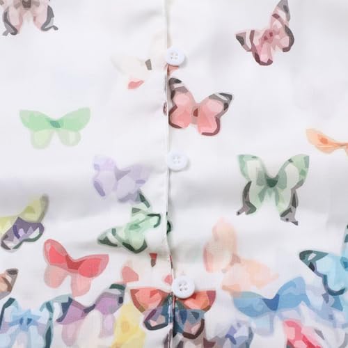 Camisas femininas de linho com estampa floral, larga, de botão, túnica, casual, para sair, Za-sky Bl