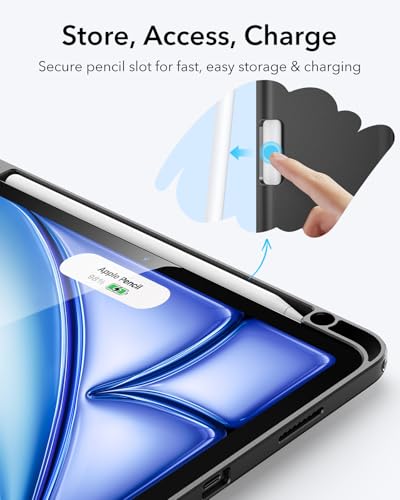 ESR for iPad Air 11 Inch Case M3/M2 (2025/2024), iPad Air 5th/4th Gen (2022/2020), Vertical Stand Cover, Multi Stand Angles, Ultra-Stable Case with Pencil Holder, Flip Magnetic Series, Black - Image 6