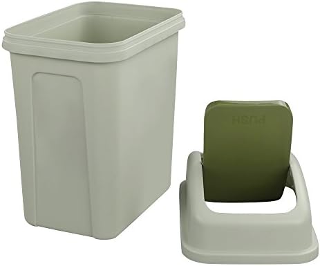 Hokky Trash Bin for Bathroom, Bedroom, Office, Small Bin with Swing Lid (Green)
