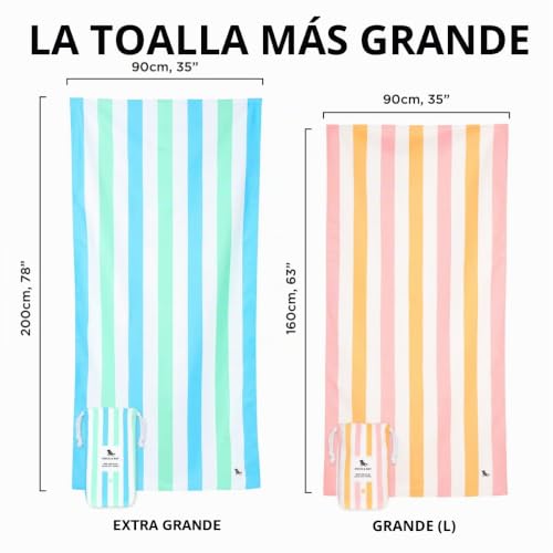 Miniatura 4 de Dock Bay Strandtuch - Schnell Trocknend, Sandfrei - Kompakt, Leicht - 100 Recycelt - Inklusive Tasche - Summer - Unicorn Waves, Large 160x90cm, 63x35
