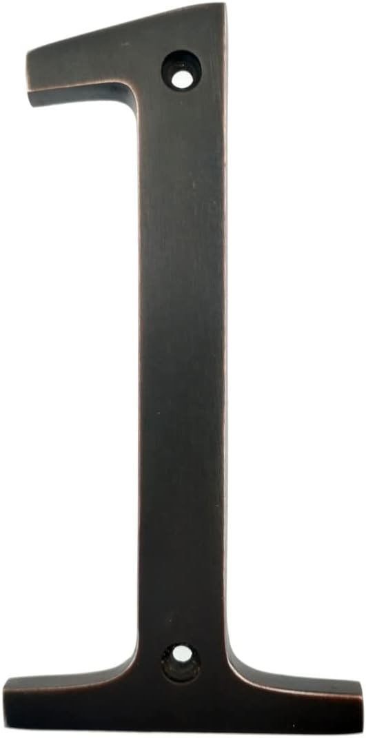 Large Bold 5 Aged Bronze Metal Flush House Address Numbers, Bold Readable Font (1)