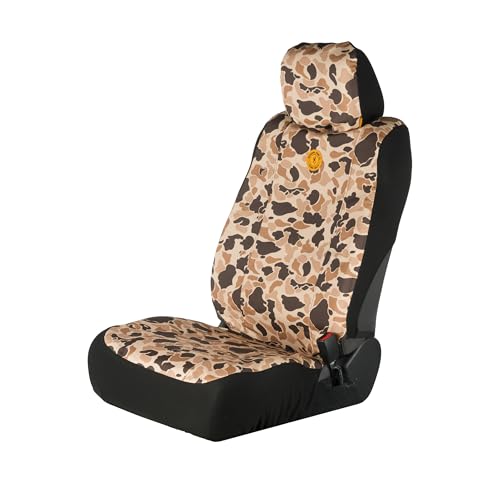Browning Universal Low Back and Bench Seat Covers Water and Dirt Resistant Car Truck and SUV Seat Covers Arms Co. (Tan Duck Camo) Low Back (Single)